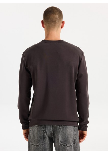 Bisiklet Yaka Baskılı Kahve Erkek Sweatshırt J5WM-SWT7276 indirimleri