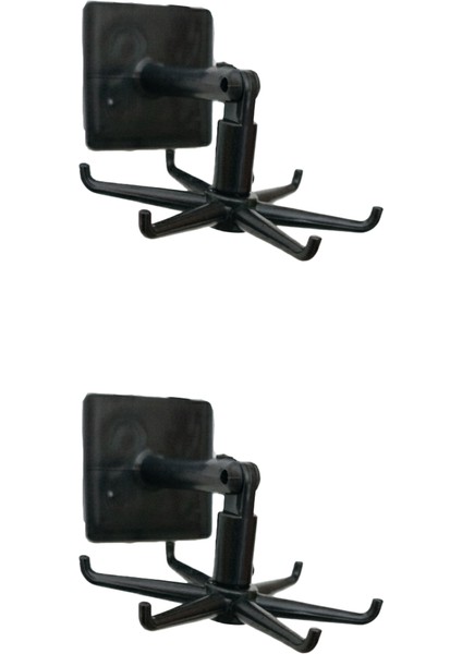 360° Döner Katlanır Kendinden Yapışkanlı Su Geçirmez Çok Amaçlı Kanca (Siyah)(2 Adet)