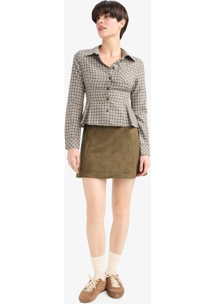 A Kesim Normal Bel Süet Mini Etek fiyatları