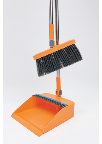 Katlanabilir Turuncu Süpürge ve Faraş Seti