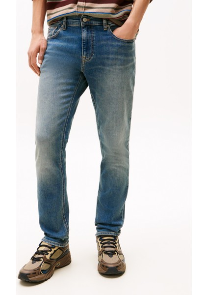 Normal Bel Slim Fit Koyu Lacivert Erkek Denim Pantolon DM0DM210051BK Scanton Slım BI5154 C fiyatları