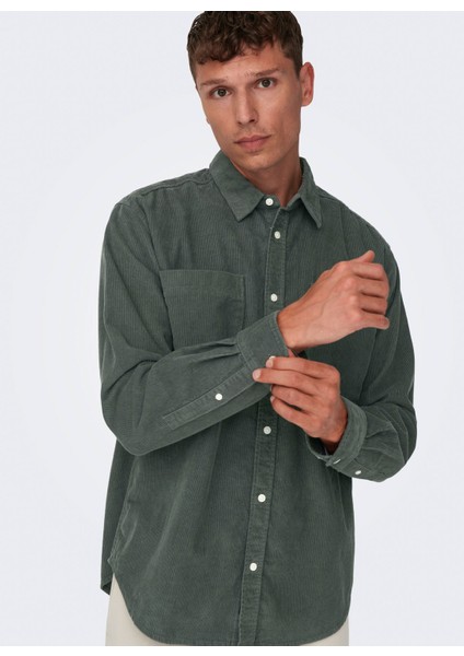 Rahat Yeşil Jakarlı Erkek Gömlek Onsalp Rlx 2pkt Washd Cord Ls Shırt fırsatları