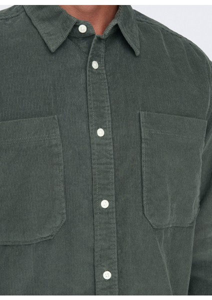 Rahat Yeşil Jakarlı Erkek Gömlek Onsalp Rlx 2pkt Washd Cord Ls Shırt indirimleri