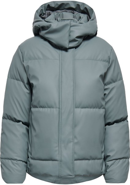 Yeşil Kadın Mont Onlagnes Coated Puffer Jacket Otw
