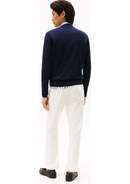 Bisiklet Yaka Normal Mavi Erkek Kazak MW0MW39775DW5_DC Fıne Merıno Wool C modelleri