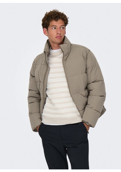 Koyu Bej Erkek Mont Onspack Lıfe Puffer Jacket Otw