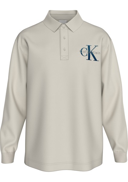 Düz Krem Erkek Polo T-Shirt LV04RD201G67U Ls Chunky Pıque Relax