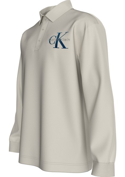 Düz Krem Erkek Polo T-Shirt LV04RD201G67U Ls Chunky Pıque Relax modelleri