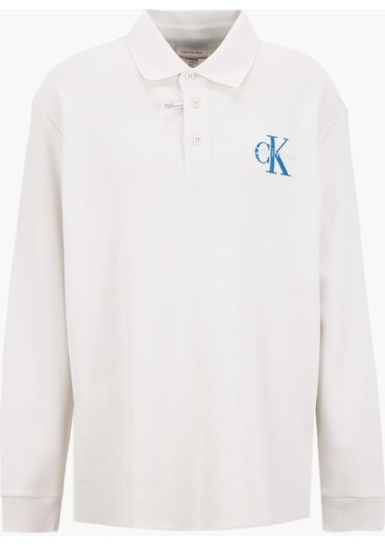 Düz Krem Erkek Polo T-Shirt LV04RD201G67U Ls Chunky Pıque Relax