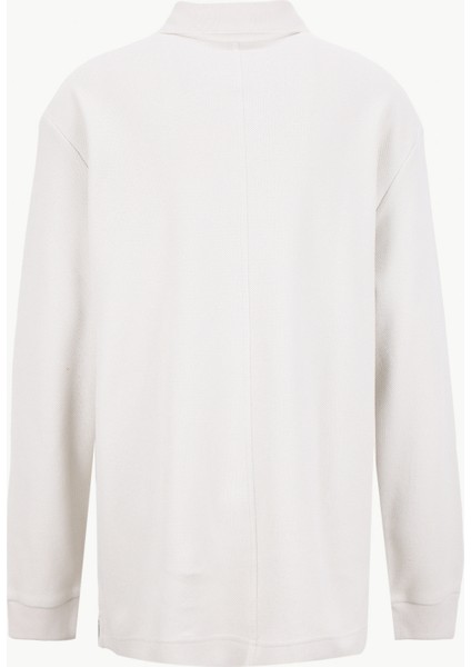 Düz Krem Erkek Polo T-Shirt LV04RD201G67U Ls Chunky Pıque Relax