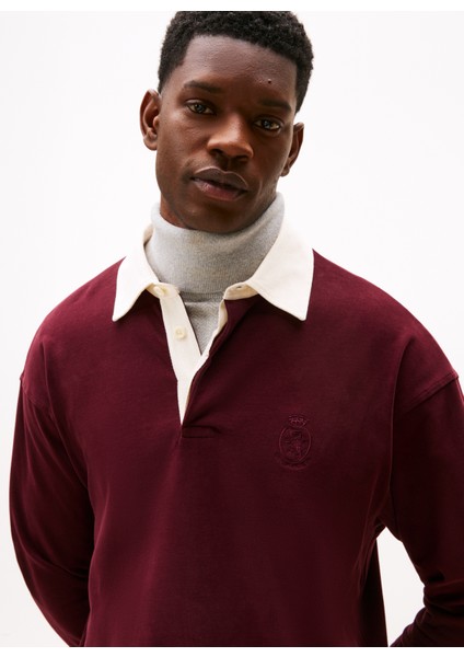 Bisiklet Yaka Kırmızı Erkek Sweatshırt MW0MW40866XIH_PEACHED Crest Solıd R modelleri