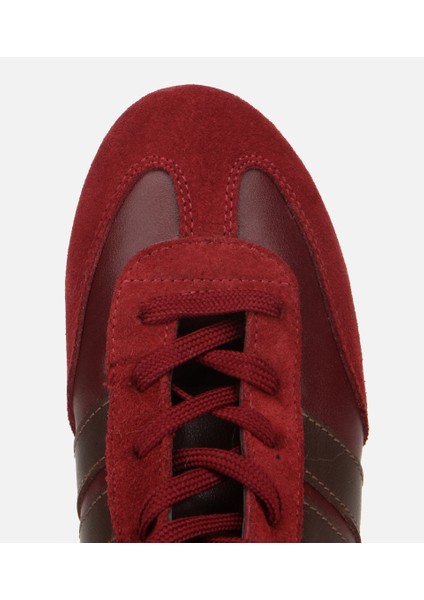 01BOH315780A784 KADIN Deri Bordo Sneaker Comfort Düz Bot indirimleri