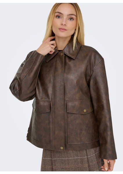 Normal Kahve Kadın Ceket Onljasmın Faux Leather Jacket cc Ot fiyatları