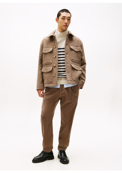Normal Bej Erkek Ceket MW0MW40624AFE_WOOL 4pkt Jacket