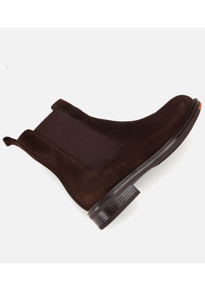 01BOH313030A480 KADIN Süet Deri Kahverengi Lastik Detaylı Düz Bot