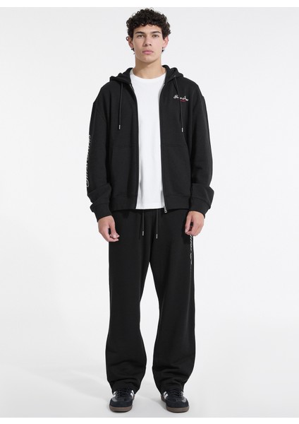 Kapüşon Yaka Siyah Erkek Sweatshırt M5YQ15KCPR1-JBLK Guess Jeans Erkek