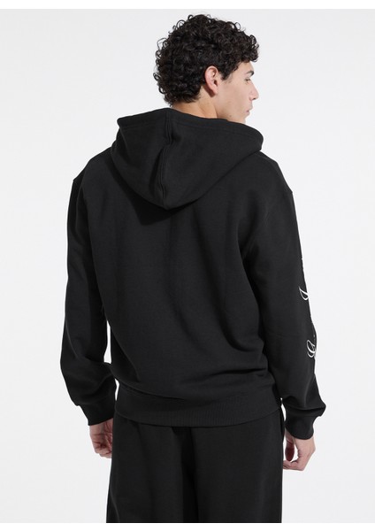 Kapüşon Yaka Siyah Erkek Sweatshırt M5YQ15KCPR1-JBLK Guess Jeans Erkek indirimleri