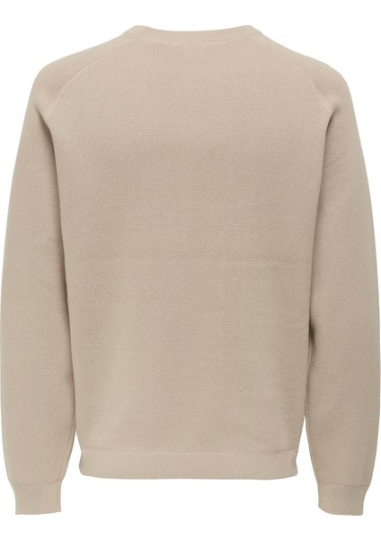 O Yaka Normal Düz Ekru Erkek Kazak Onspın Reg 12 Crew Knıt fiyatları