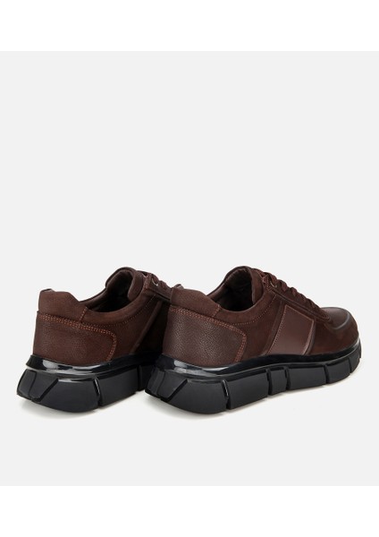 02AYH314050A480 ERKEK Nubuk Deri Kahverengi Kalın Tabanlı Spor Ayakkabı fırsatları