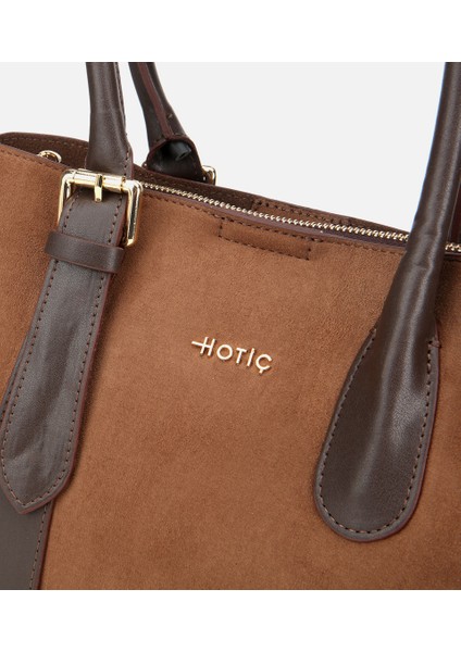 03CAH317100A340 KADIN Süet Taba Kemer Detaylı Omuz Çantası fiyatları