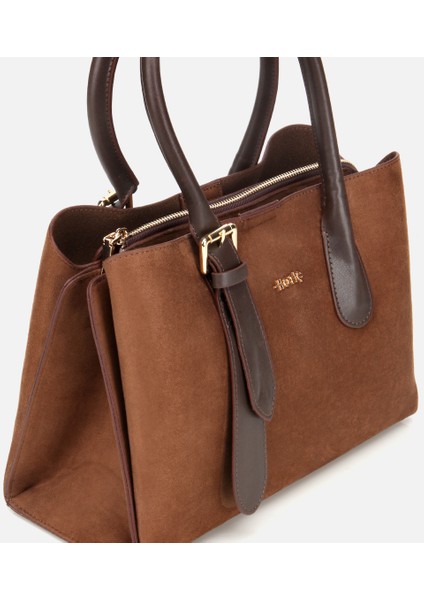 03CAH317100A340 KADIN Süet Taba Kemer Detaylı Omuz Çantası fırsatları