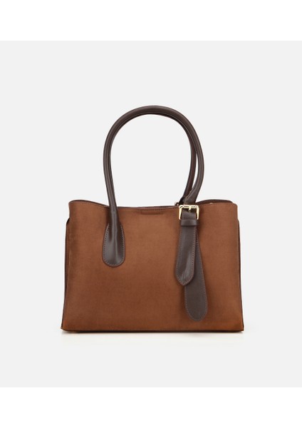 03CAH317100A340 KADIN Süet Taba Kemer Detaylı Omuz Çantası indirimleri