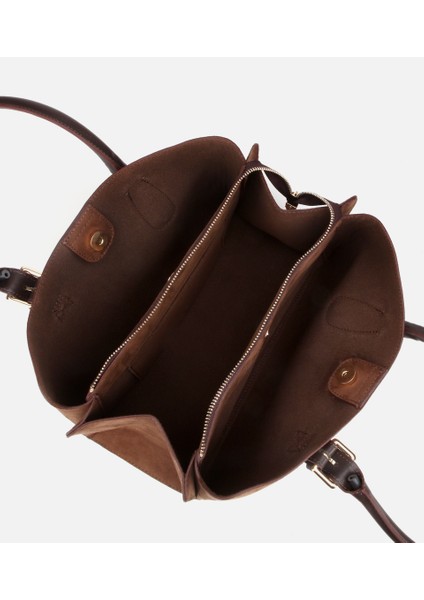 03CAH317100A340 KADIN Süet Taba Kemer Detaylı Omuz Çantası