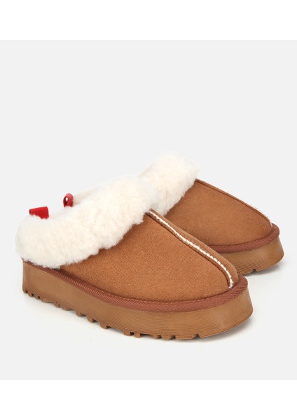 01TEH314590A340 KADIN Süet Taba Içi Kürklü Düz Terlik fiyatları