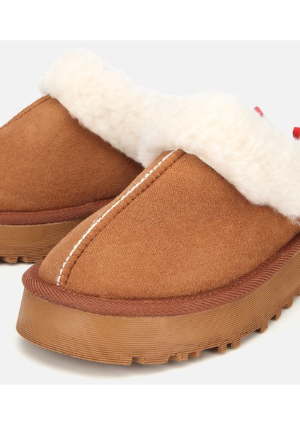 01TEH314590A340 KADIN Süet Taba Içi Kürklü Düz Terlik modelleri