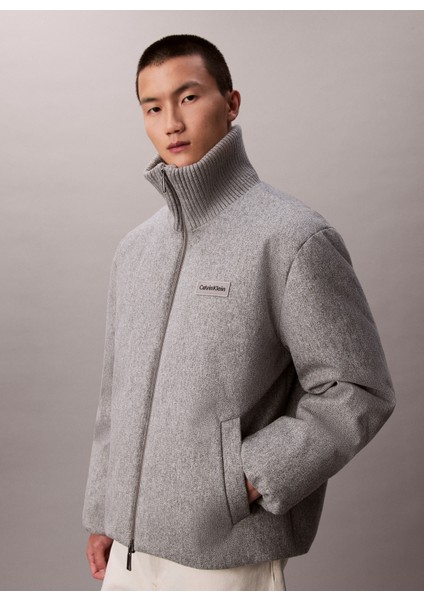 Gri Erkek Mont LV04LD519GT5K_LS Melange Rıb Neck W modelleri