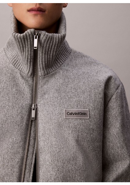 Gri Erkek Mont LV04LD519GT5K_LS Melange Rıb Neck W fırsatları