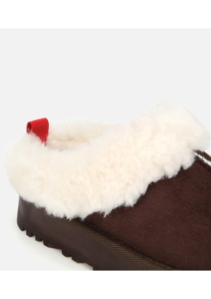 01TEH314590A480 KADIN Süet Kahverengi Içi Kürklü Düz Terlik fiyatları