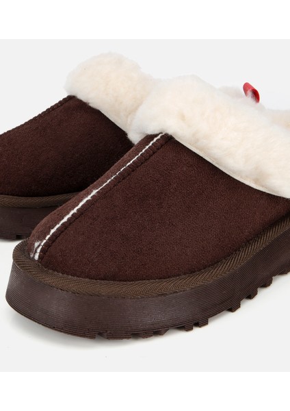 01TEH314590A480 KADIN Süet Kahverengi Içi Kürklü Düz Terlik fırsatları