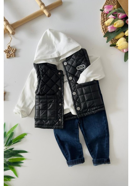 Çıkarılabilir Kol Detaylı Min 3 Lü unisex takım - Siyah fiyatları