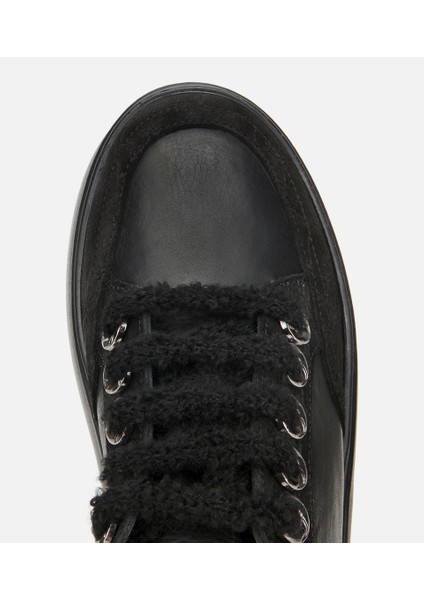 01AYH317820A100 KADIN Deri Siyah Bağcık Detaylı Kalın Tabanlı Spor Ayakkabı indirimleri