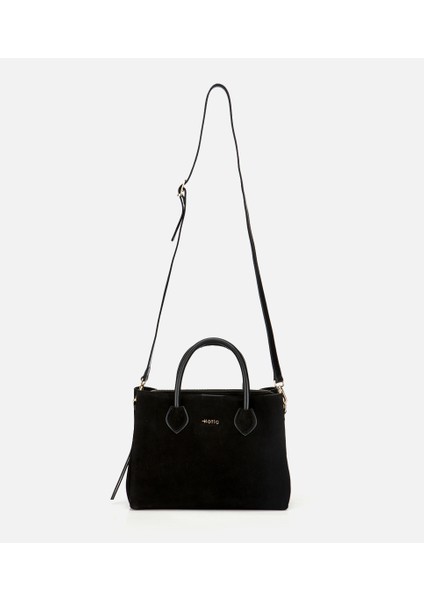 03CAH317110A100 KADIN Süet Deri Siyah Tote Çanta fiyatları