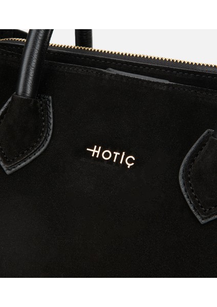 03CAH317110A100 KADIN Süet Deri Siyah Tote Çanta modelleri