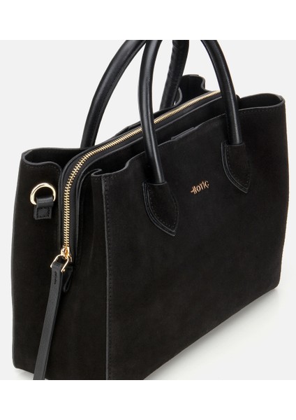 03CAH317110A100 KADIN Süet Deri Siyah Tote Çanta indirimleri