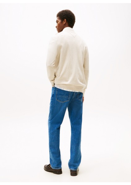 Bisiklet Yaka Normal Bej Erkek Kazak MW0MW36517HGF_ESSENTIAL Cotton Zıp modelleri