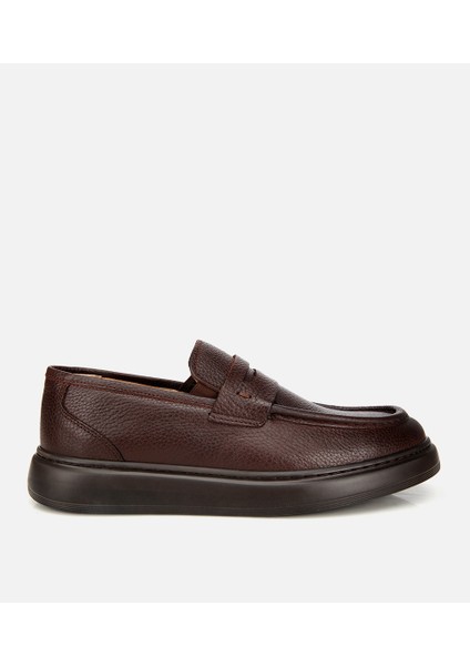 02AYH313980A480 ERKEK Deri Kahverengi Yumuşak Dokulu Klasik Loafer