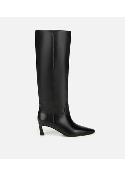 01CIH313240A100 KADIN Deri Siyah Sivri Burunlu Topuklu Çizme