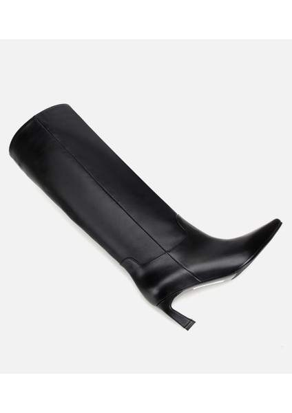 01CIH313240A100 KADIN Deri Siyah Sivri Burunlu Topuklu Çizme