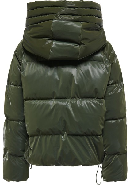 Yeşil Kadın Mont Onlbergen Lıfe Oversızed Puffer Otw