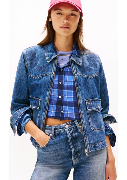 Mavi kadın Standart Denim Ceket DW0DW215531BK modelleri