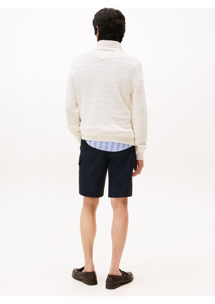 Bisiklet Yaka Normal Sarı Erkek Kazak MW0MW39536Z00_STRIPE Structure Zıp modelleri