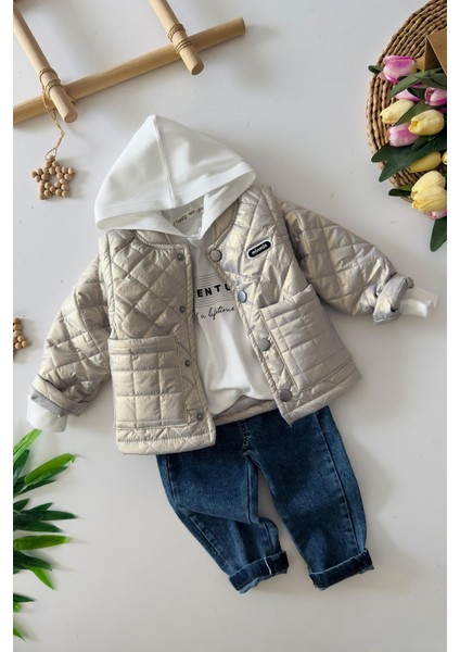 Çıkarılabilir Kol Detaylı Min 3 Lü unisex takım - Gri