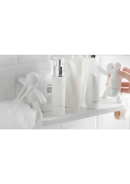 Insan Figürlü Yapışkanlı Çok Amaçlı Duvar Rafı