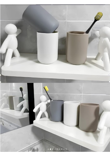 Insan Figürlü Yapışkanlı Çok Amaçlı Duvar Rafı modelleri