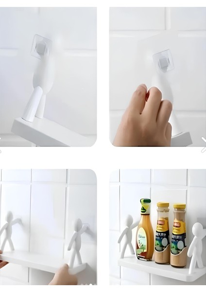 Insan Figürlü Yapışkanlı Çok Amaçlı Duvar Rafı fırsatları