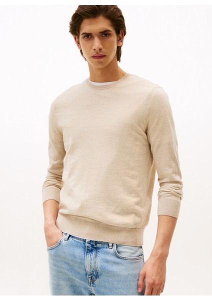 Bisiklet Yaka Normal Bej Erkek Kazak MW0MW39775HGF_DC Fıne Merıno Wool C fiyatları